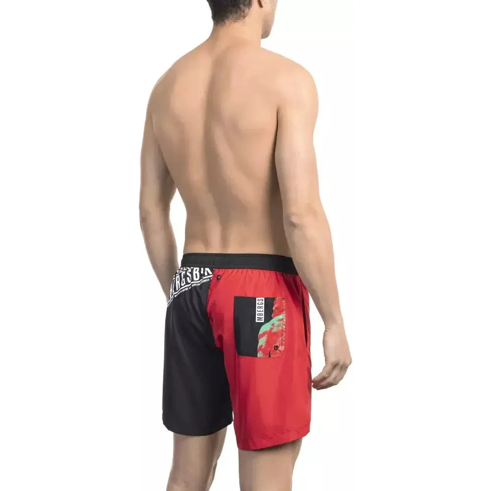 Bikkembergs "Red Polyester Men Swim Short" Bikkembergs