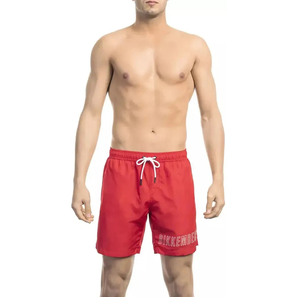 Bikkembergs Red Polyester Men's Swim Short Bikkembergs