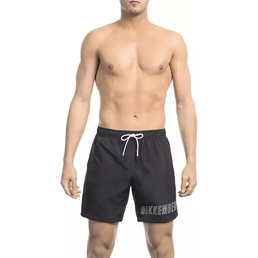 Bikkembergs Black Polyester Men Swim Short