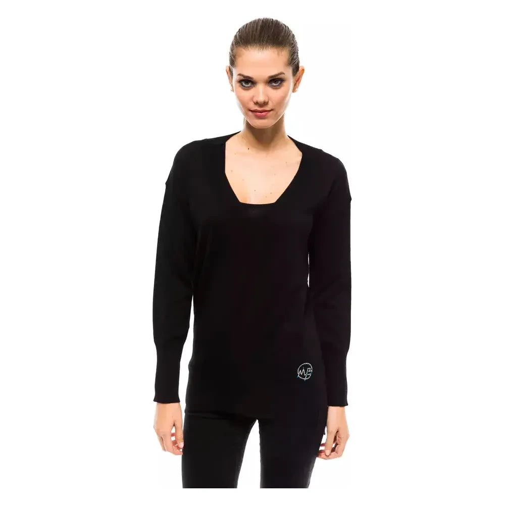 سترة نسائية من الصوف باللون الأسود من مونتانا بلو