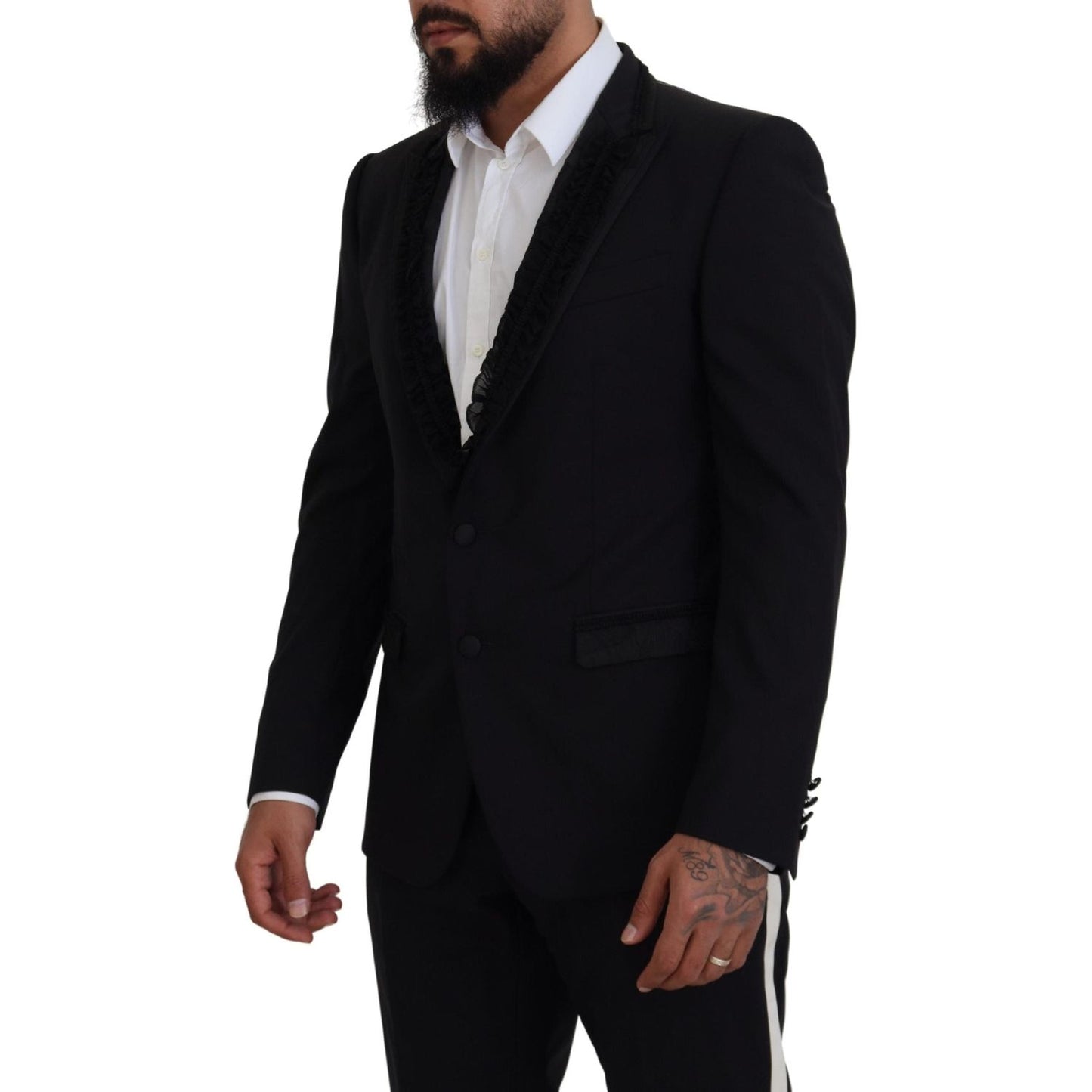 Dolce & Gabbana Elegant Black Silk-Lined Evening Blazer Dolce & Gabbana