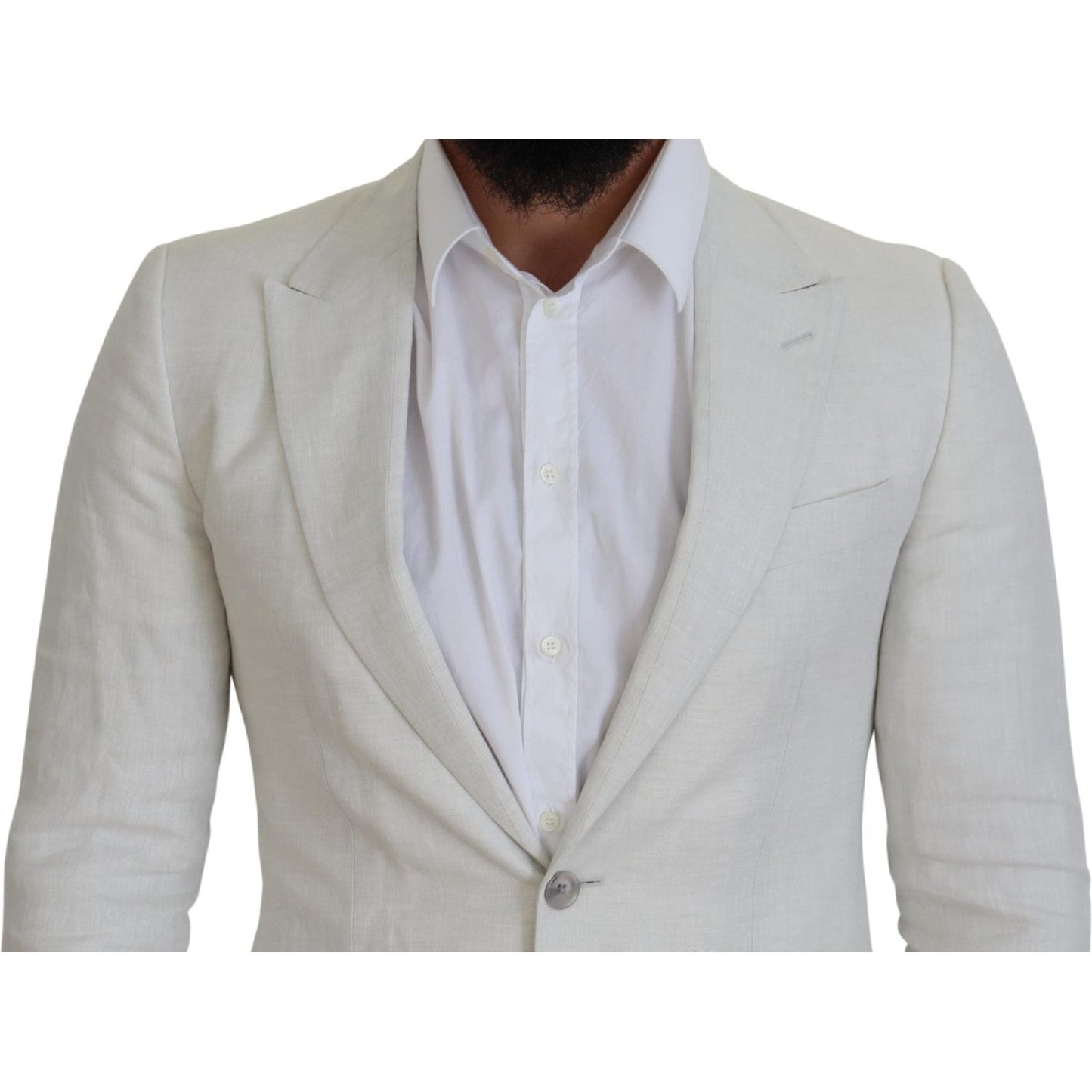 Dolce & Gabbana Elegant White Sicilia Single Breasted Blazer Dolce & Gabbana