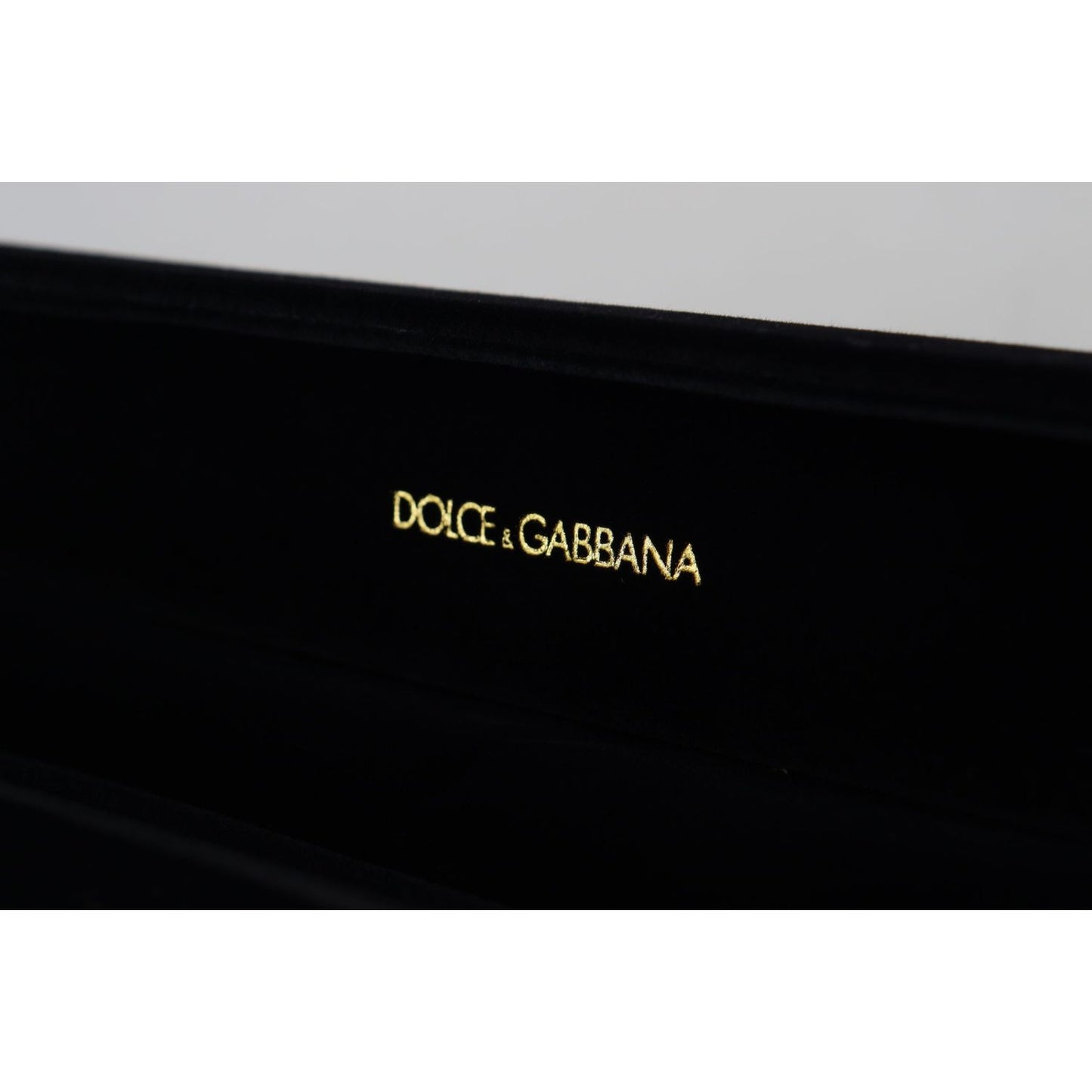Dolce & Gabbana Black Velvet Logo Plaque Storage Bracelet Jewelry Box