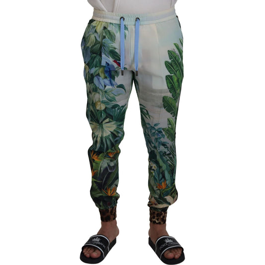 Dolce & Gabbana Multicolor Silk Statement Pants Dolce & Gabbana Dark Slate Gray