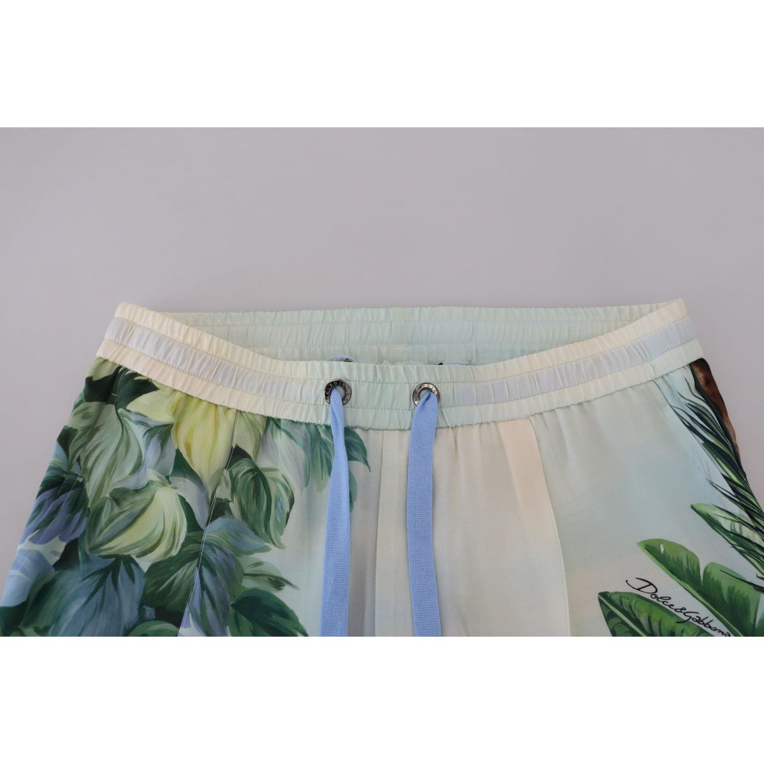 Dolce & Gabbana White Floral Printed Men Jogger Pants