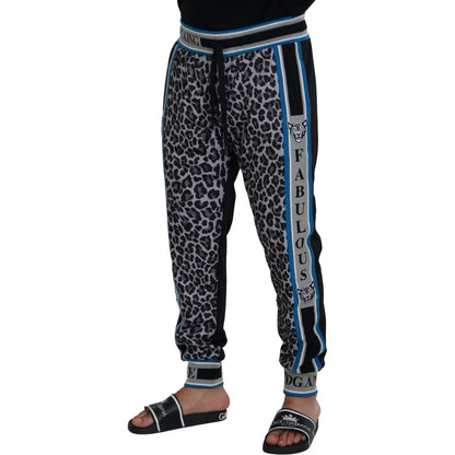 Dolce & Gabbana Multicolor DG King Leopard Print Jogger Pants 1728,67345645728,Athletic Pants - Pants - Clothing,Clothing,Dolce & Gabbana,IT52 | L,Jeans & Pants - Men - Clothing,Joggers (workout pants) - Sportswear - Clothing,Material: 100% Polyester,Men,