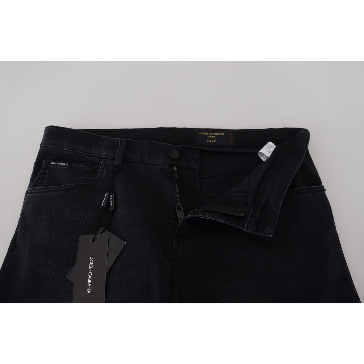 Dolce & Gabbana Sleek Black Cotton Blend Denim Pants Dolce & Gabbana