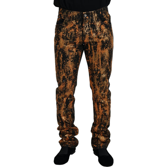 Dolce & Gabbana Golden Ash Cotton Denim Pants Dolce & Gabbana