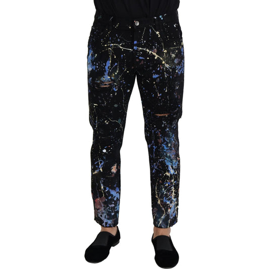 Dolce & Gabbana Exquisite Color Splash Print Denim Pants Dolce & Gabbana