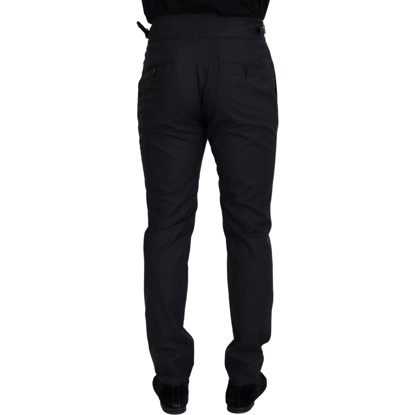 Dolce & Gabbana Elegant Dark Grey Wool Silk Pants Dolce & Gabbana