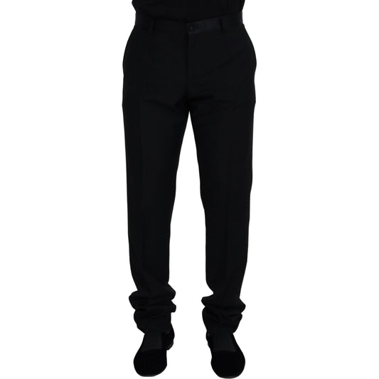 Dolce & Gabbana Black Wool Chino Formal Pants