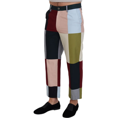 Dolce & Gabbana Multicolor Cotton Patchwork Pants 1728,67345645728,Clothing,Cropped Pants - Pants - Clothing,Dolce & Gabbana,IT48 | M,Jeans & Pants - Men - Clothing,Material: 97% Cotton 3% Elastane,Men,Men - Clothing,Multicolor,New with tags,Pants - Cloth