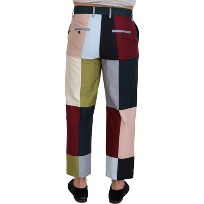 Dolce & Gabbana Multicolor Cotton Patchwork Pants 1728,67345645728,Clothing,Cropped Pants - Pants - Clothing,Dolce & Gabbana,IT48 | M,Jeans & Pants - Men - Clothing,Material: 97% Cotton 3% Elastane,Men,Men - Clothing,Multicolor,New with tags,Pants - Cloth