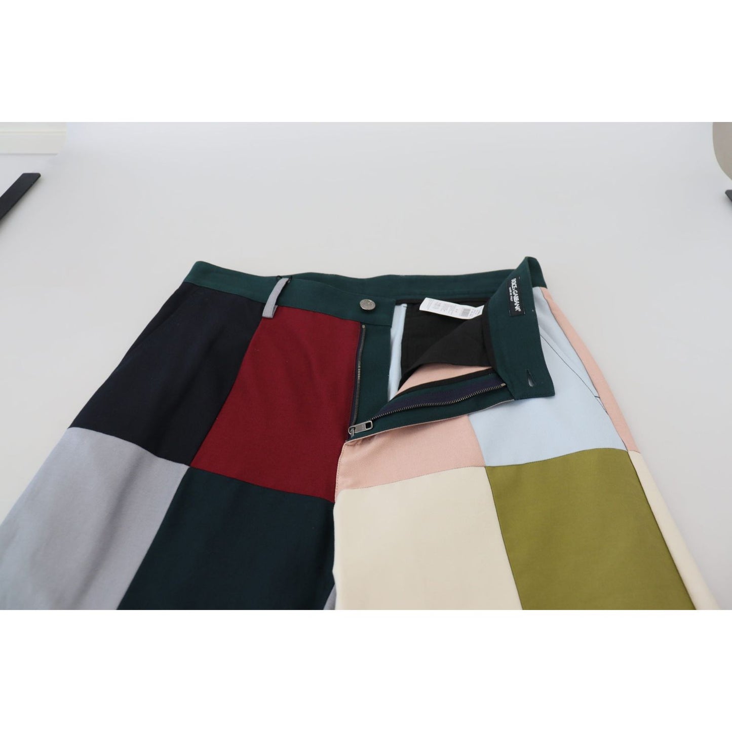 Dolce & Gabbana Multicolor Cotton Patchwork Pants 1728,67345645728,Clothing,Cropped Pants - Pants - Clothing,Dolce & Gabbana,IT48 | M,Jeans & Pants - Men - Clothing,Material: 97% Cotton 3% Elastane,Men,Men - Clothing,Multicolor,New with tags,Pants - Cloth
