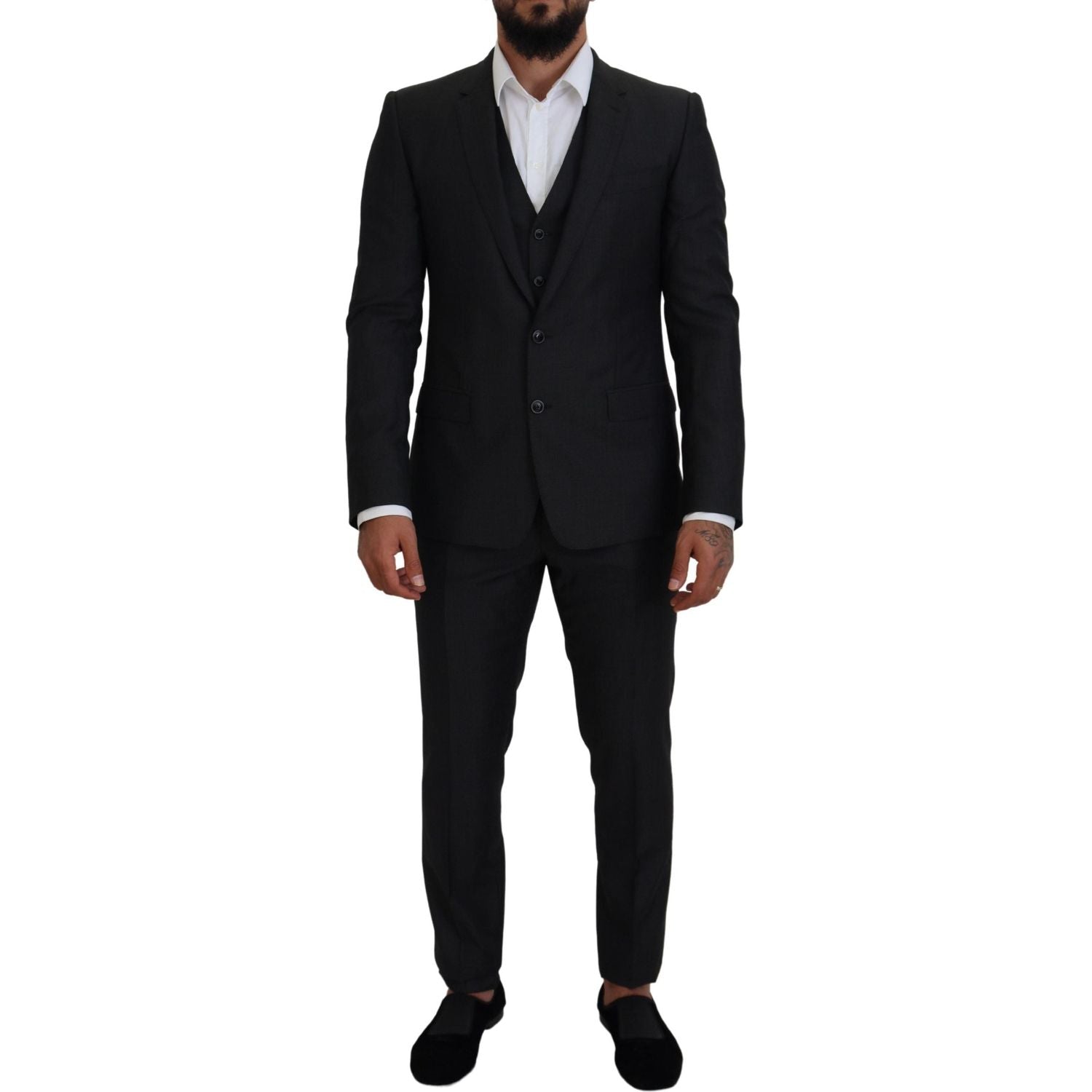 Dolce & Gabbana Gray MARTINI 3 Piece Slim Fit Suit