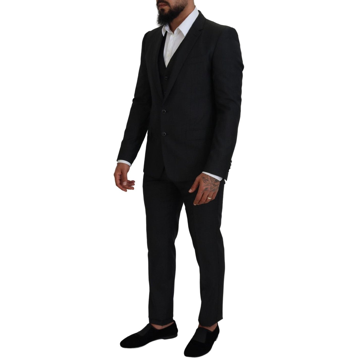Dolce & Gabbana Gray MARTINI 3 Piece Slim Fit Suit