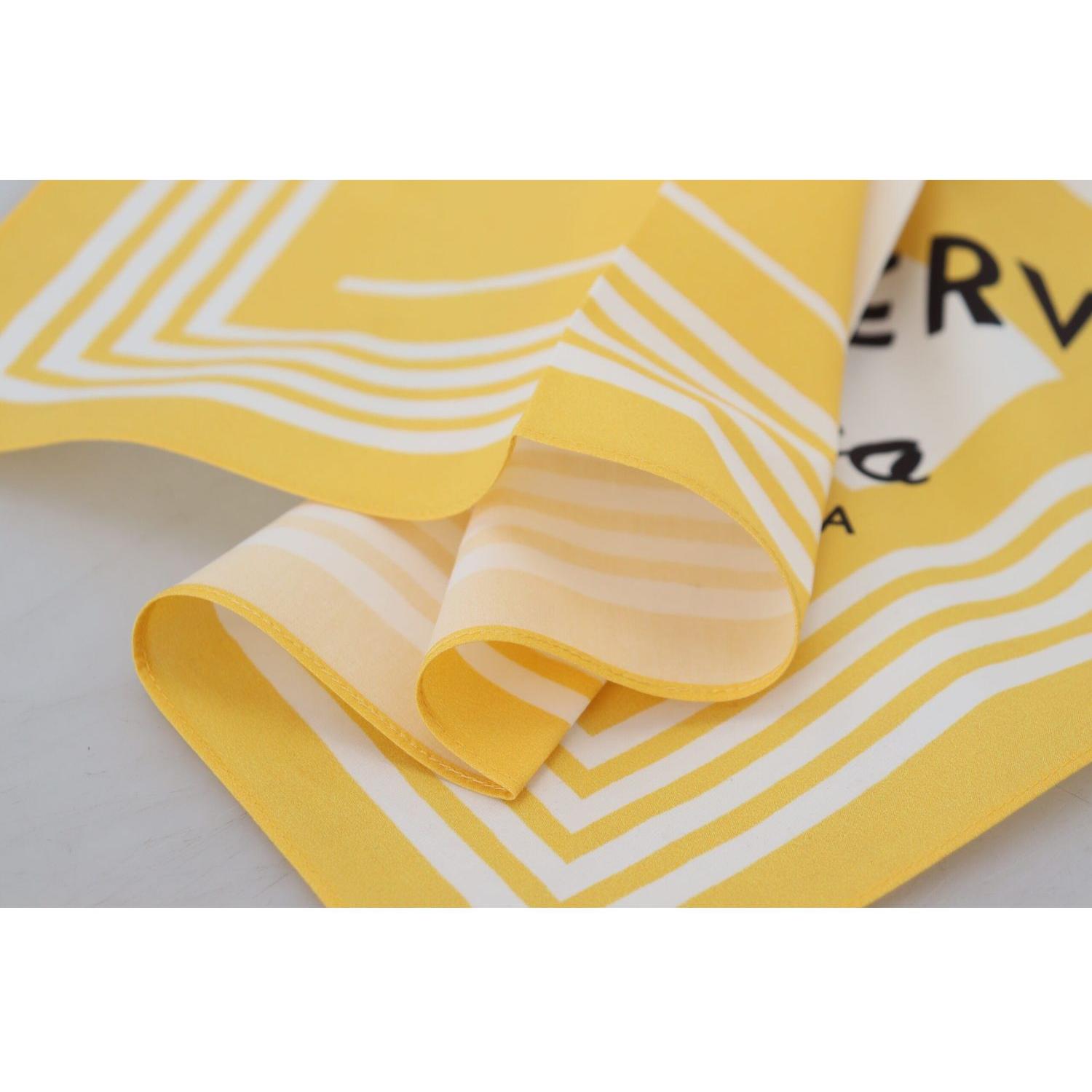 优雅黄色棉质方形围巾