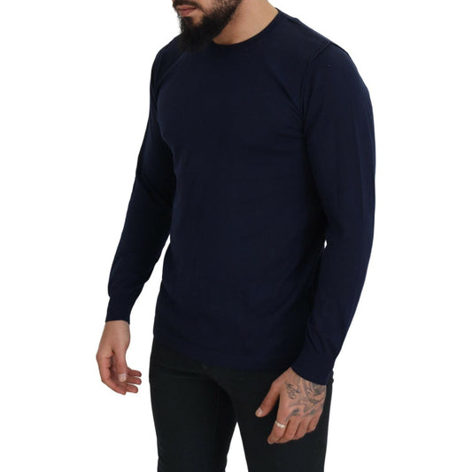 Paolo Pecora Milano Authentic Crewneck Blue Pullover Sweater Paolo Pecora Milano