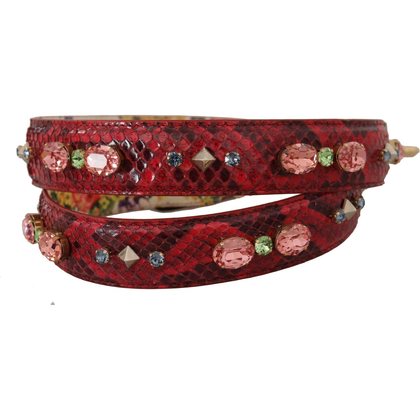 Dolce & Gabbana Elegant Red Python Leather Bag Strap Dolce & Gabbana