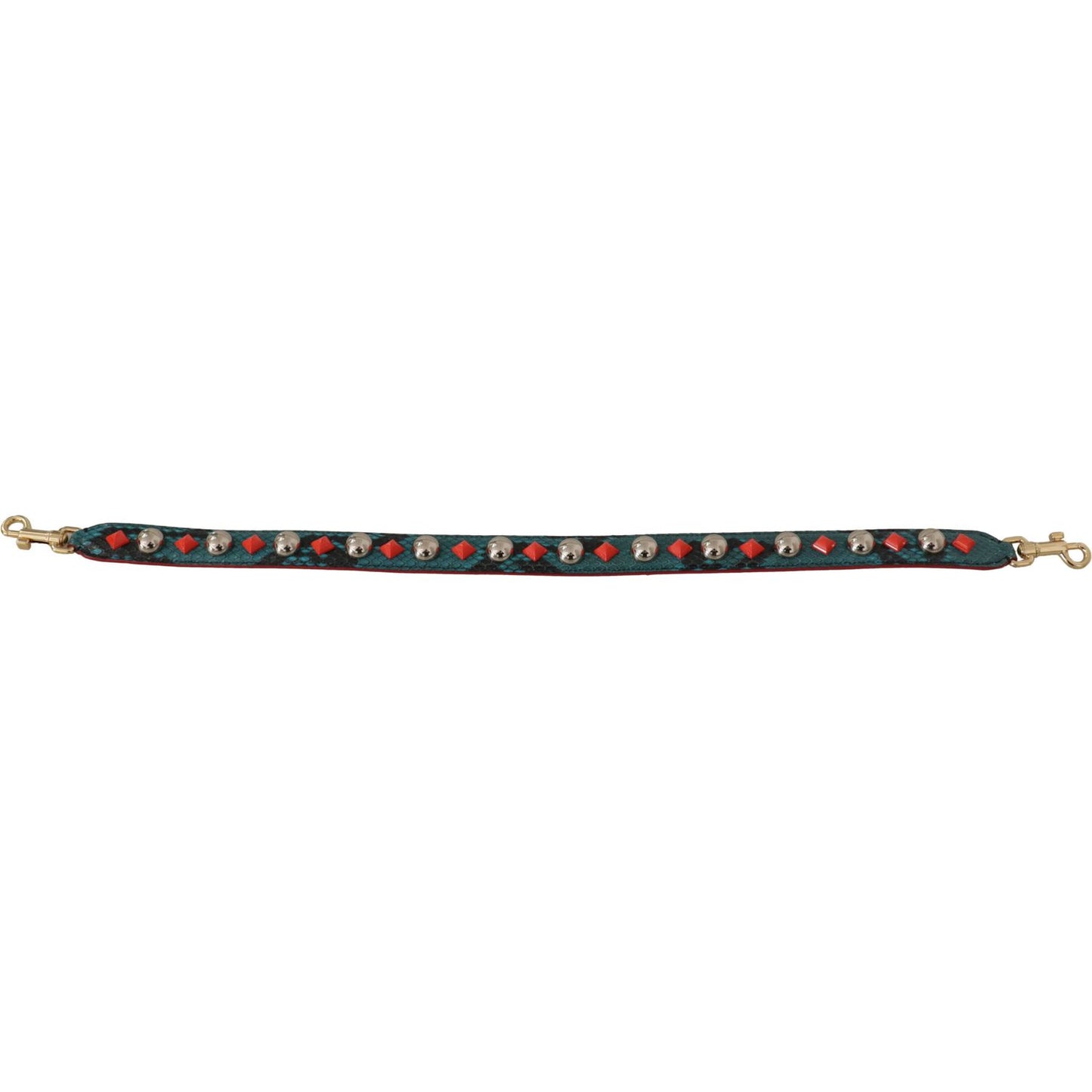 Dolce & Gabbana Green Crystals Leather Bag Shoulder Strap