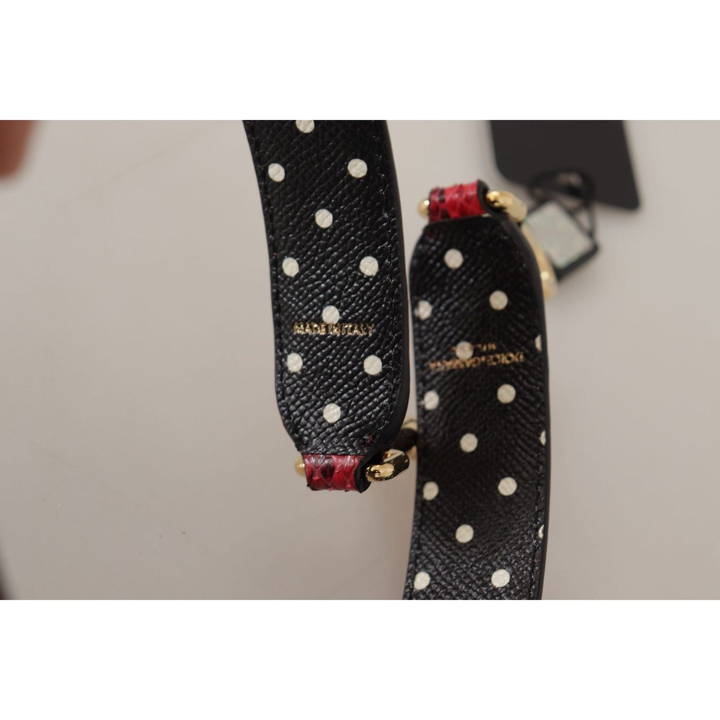 Dolce & Gabbana Red Python Leather Crystals Reversible Shoulder Strap 1728,67345645728,Bags,Dolce & Gabbana,Leather Accessories - Women - Bags,Material: 100% Python Leather,New with tags,Red,Shoulder Straps - Bags,Women,Women - Bags