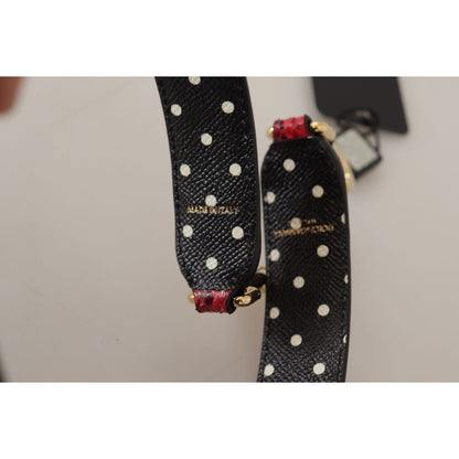Dolce & Gabbana Red Python Leather Crystals Reversible Shoulder Strap 1728,67345645728,Bags,Dolce & Gabbana,Leather Accessories - Women - Bags,Material: 100% Python Leather,New with tags,Red,Shoulder Straps - Bags,Women,Women - Bags