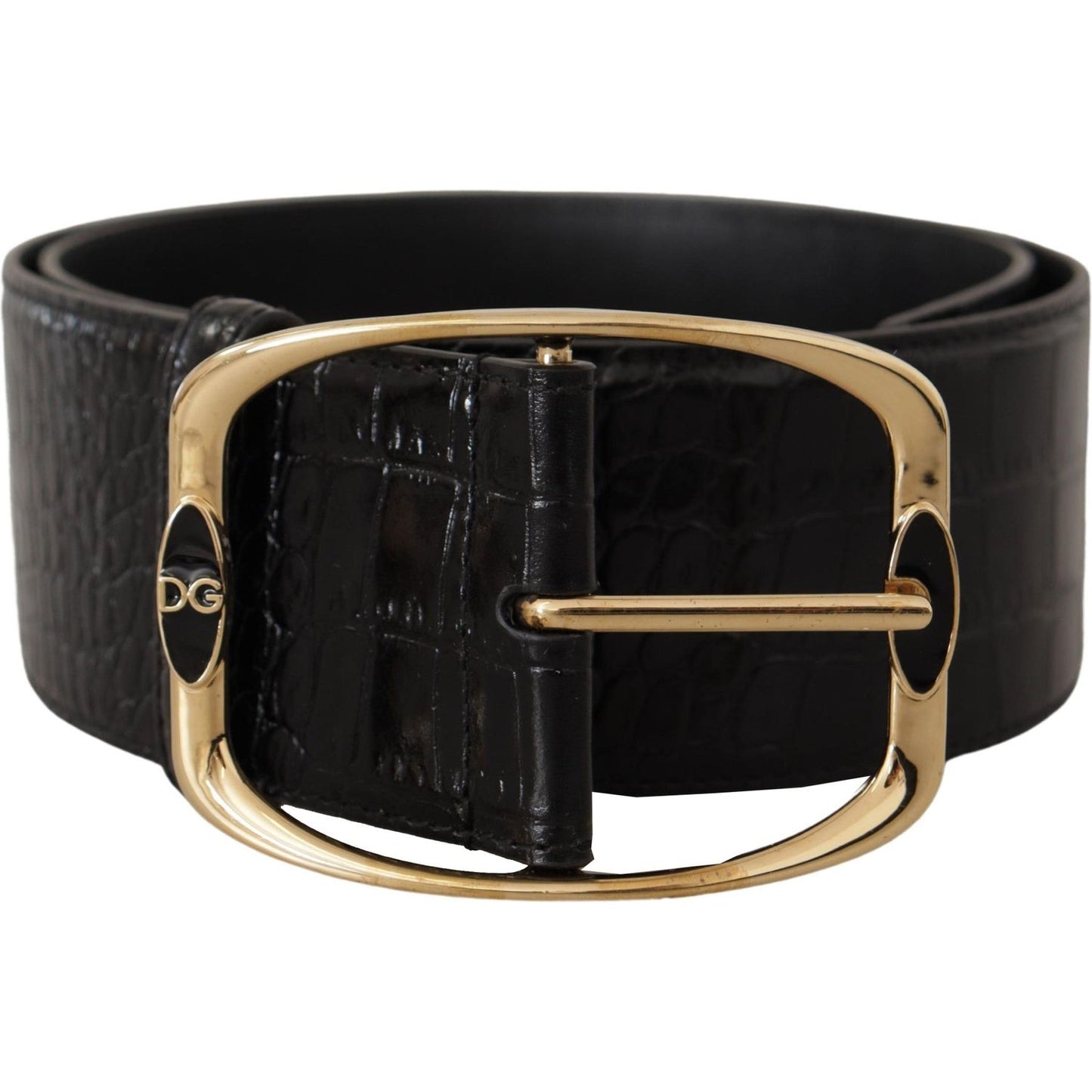 Dolce & Gabbana Elegant Black Leather Logo Belt Dolce & Gabbana