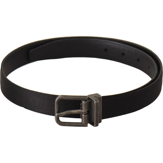 Dolce & Gabbana Elegant Black Leather Belt with Metal Buckle Dolce & Gabbana