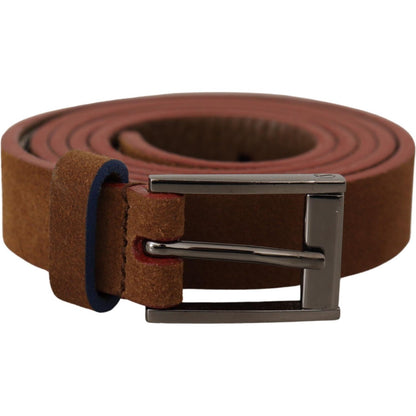 Dolce & Gabbana Brown Logo Engraved Metal Waist Buckle Belt