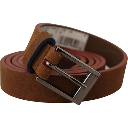 Dolce & Gabbana Brown Logo Engraved Metal Waist Buckle Belt