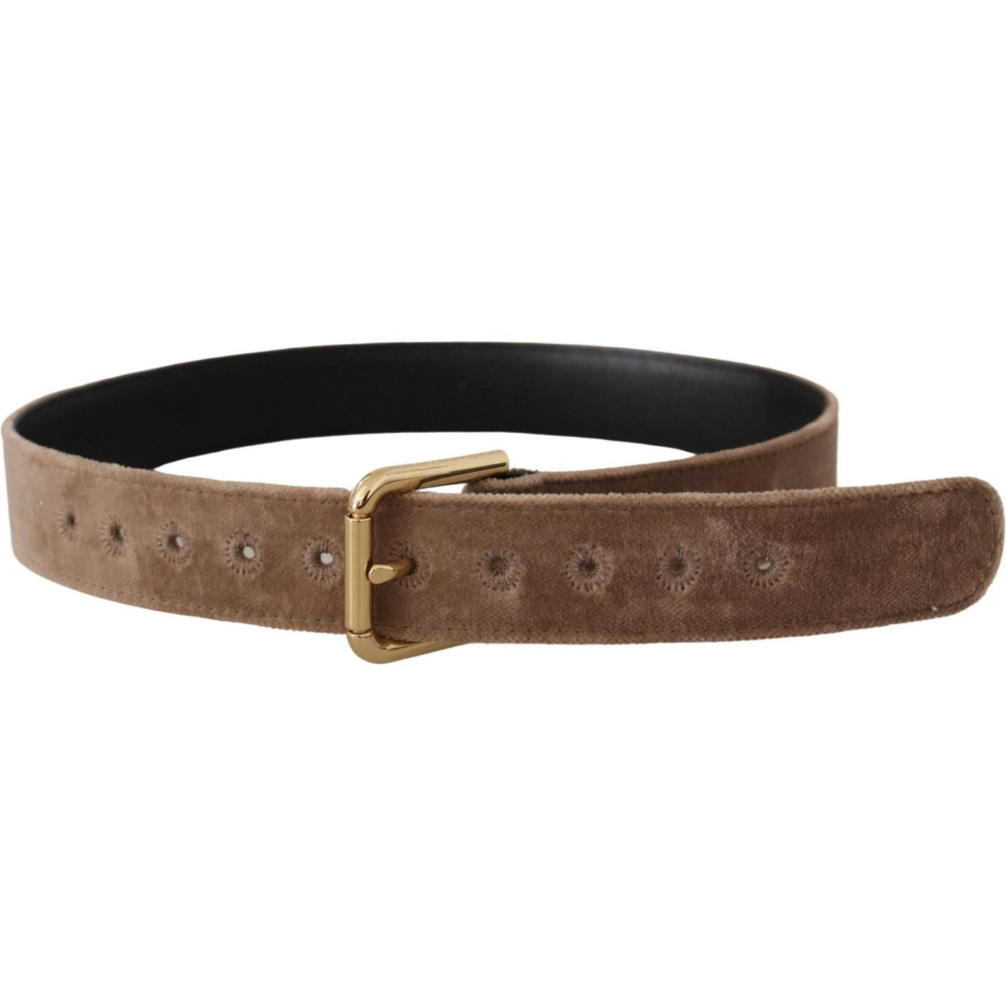 Dolce & Gabbana Elegant Velvet Logo Buckle Belt Dolce & Gabbana