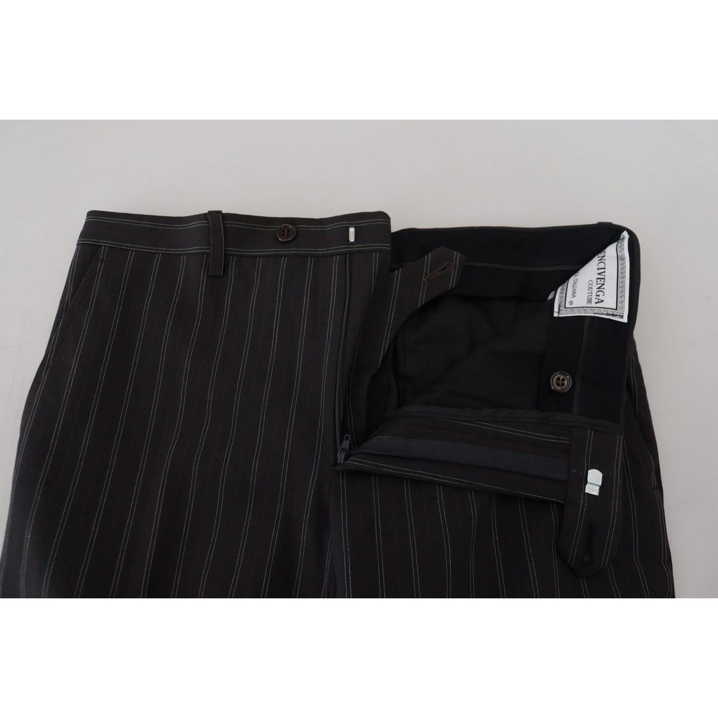 BENCIVENGA Elegant Striped Viscose Dress Pants for Men BENCIVENGA