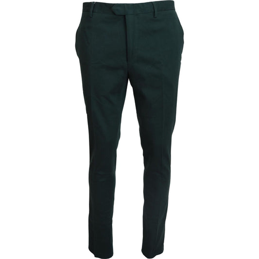 BENCIVENGA Elegant Dark Green Chino Trousers BENCIVENGA