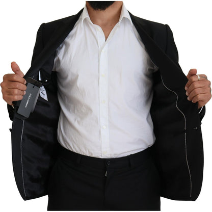 Dolce & Gabbana Black Slim Fit Formal Martini Blazer