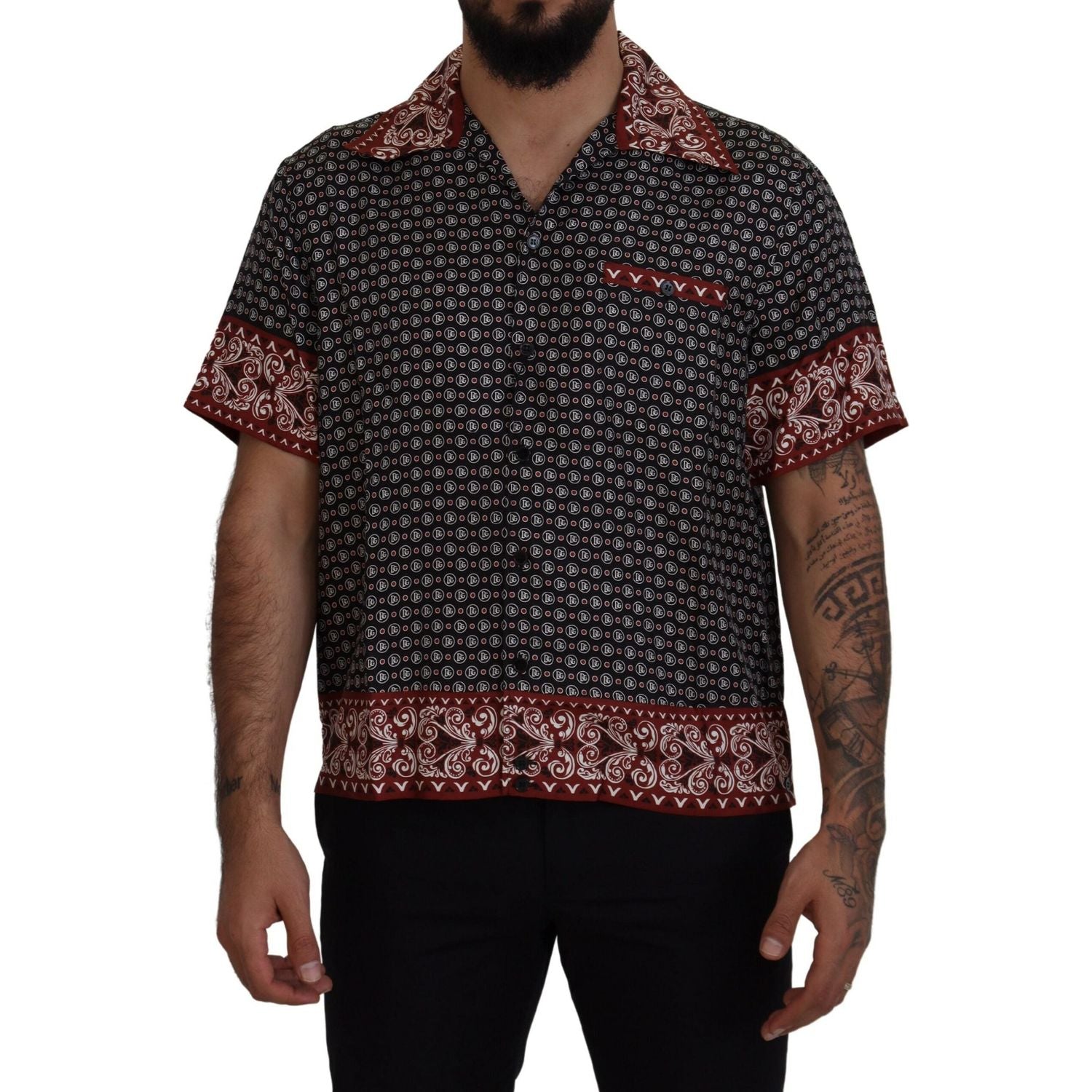 Dolce & Gabbana Multicolor Patterned Silk Casual Shirt