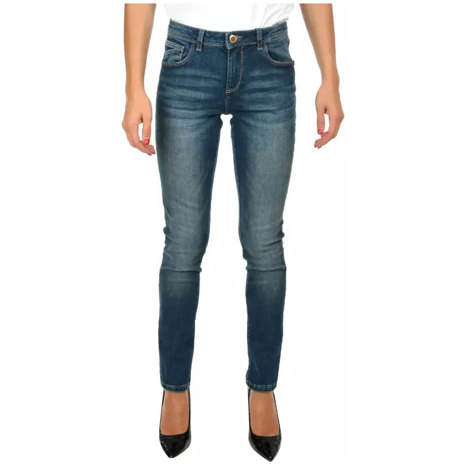 Yes Zee Blue Cotton Women's Skinny Jean Yes Zee