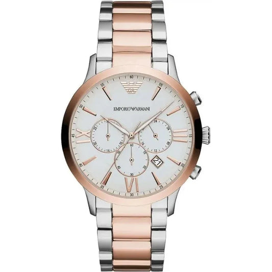 Emporio Armani Elegant Two-Tone Timepiece for Men Emporio Armani Light Gray