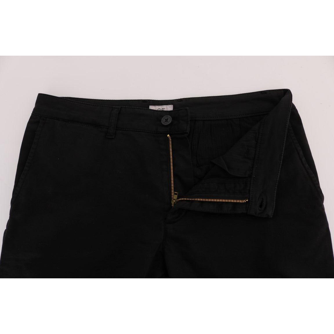 GF Ferre Black Cotton Stretch Chinos Pants