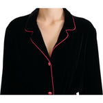 Dolce & Gabbana Elegant Black Silk-Blend Jacket with Waist Belt Dolce & Gabbana Tan