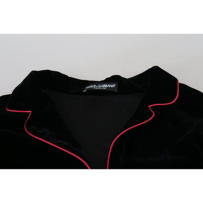 Dolce & Gabbana Black Button Belted Blazer Viscose Jacket Dolce & Gabbana