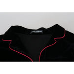 Dolce & Gabbana Elegant Black Silk-Blend Jacket with Waist Belt Dolce & Gabbana Light Gray