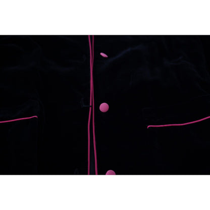 Dolce & Gabbana Black Button Belted Blazer Viscose Jacket Dolce & Gabbana