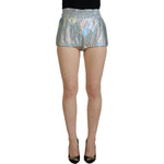 Dolce & Gabbana Elevated Elegance Silver High Waist Shorts Dolce & Gabbana Rosy Brown