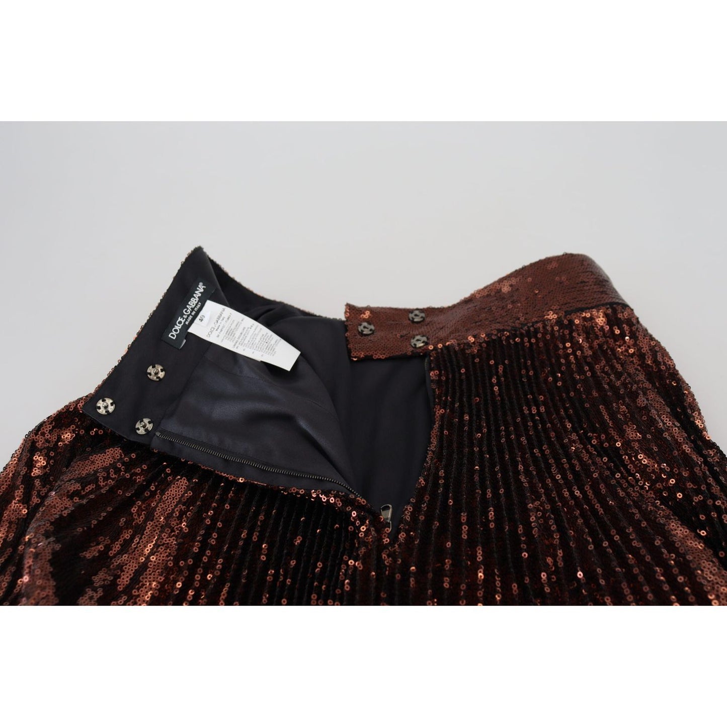 Dolce & Gabbana Bronze Sequined High Waist A-line Maxi Skirt Dolce & Gabbana