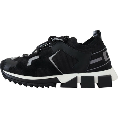 Dolce & Gabbana Black Mesh Sorrento Trekking Sneakers Shoes