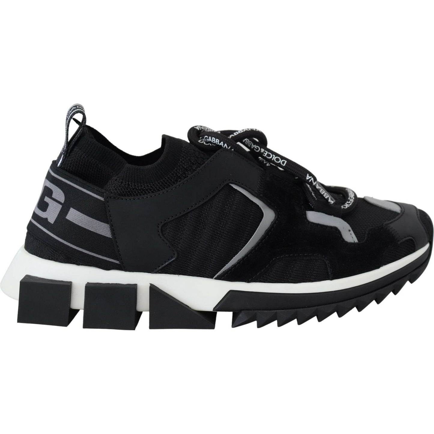 Dolce & Gabbana Black Mesh Sorrento Trekking Sneakers Shoes