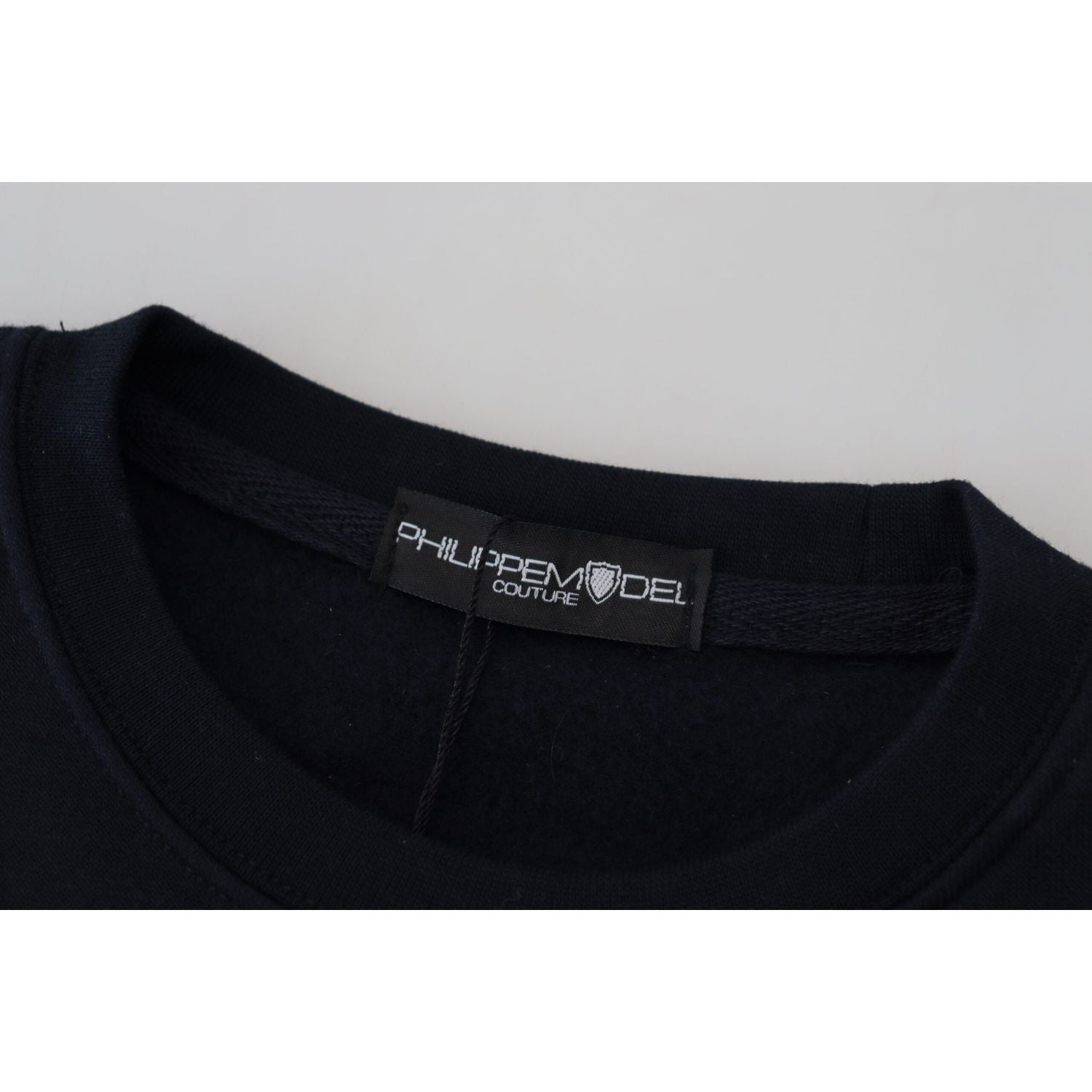 时尚黑色印花棉质毛衣