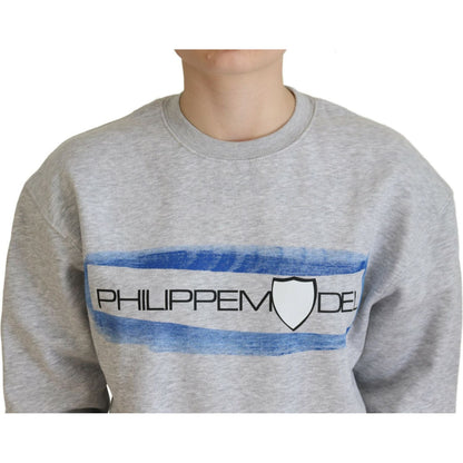 Philippe Model Gray Printed Long Sleeves Pullover Sweater