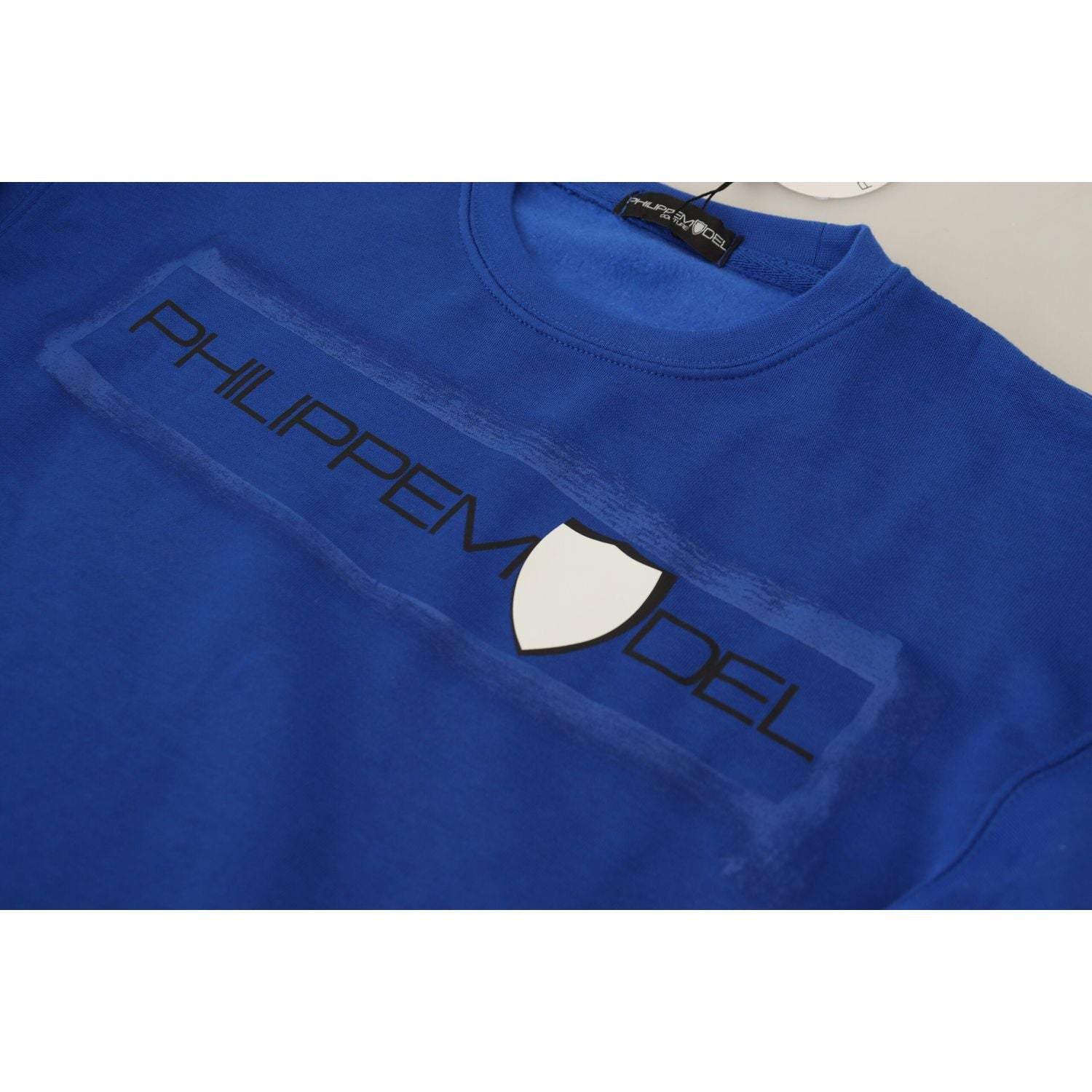 别致蓝色印花长袖套头衫