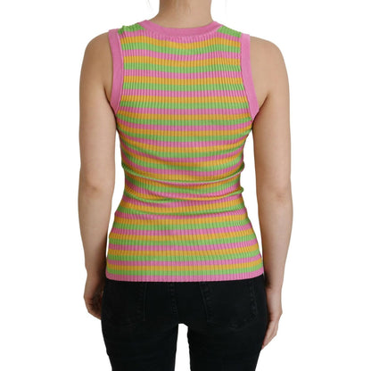 Dolce & Gabbana Multicolor Silk Vest Pullover Tank Top 1728,67345645728,Clothing,Dolce & Gabbana,IT36 | XS,IT38|XS,IT40|S,IT42|M,IT44 | L,Material: 100% Silk,Multicolor,New with tags,Sleeveless - T-Shirts - Clothing,T-Shirts - Clothing,Tank Tops - T-Shirt